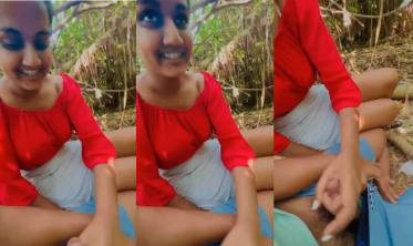 Mallu College Girl’s Handjob on Friend’s Cock in Jungle