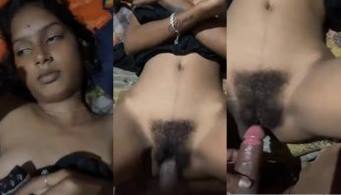Tamil College Girl’s Hairy Pussy Drilled by Boyfriend