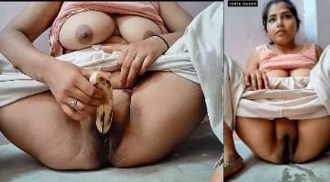 Sexy Desi Girl’s Boobs, Pussy & Banana Masturbation Show