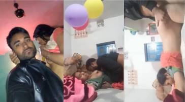 Alone Desi Bhabhi Takes Young Lover’s Creamy B’Day Gift