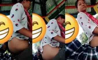Manipuri Girl’s Outdoor Quick Cock Ride with Half Pants Down