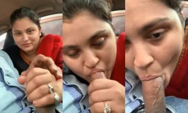 Kashmiri Married Babe’s Car Deepthroat BJ for Lover