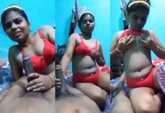 Village Girl Hard Lover’s Cock with Handjob Before Drill Hole