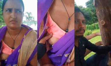 Bhabhi Lets Guy Press Juicy Boobs Openly in Outdoor