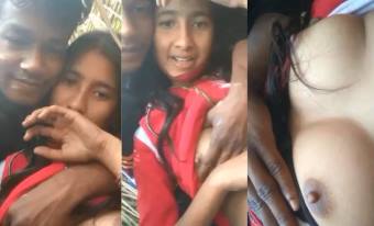 Bengali Guy Press & Sucks Girlfriend’s Juicy Boobs in Paddy Field